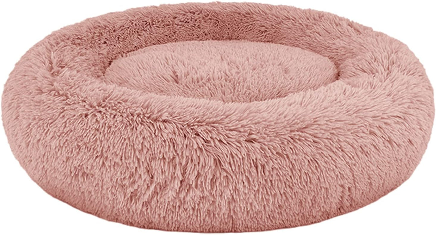 Coussin Rond Moelleux pour Chat et Chien, Taille Grande XXXXL - 110 CM, Peluche Lavable Anti-Stress